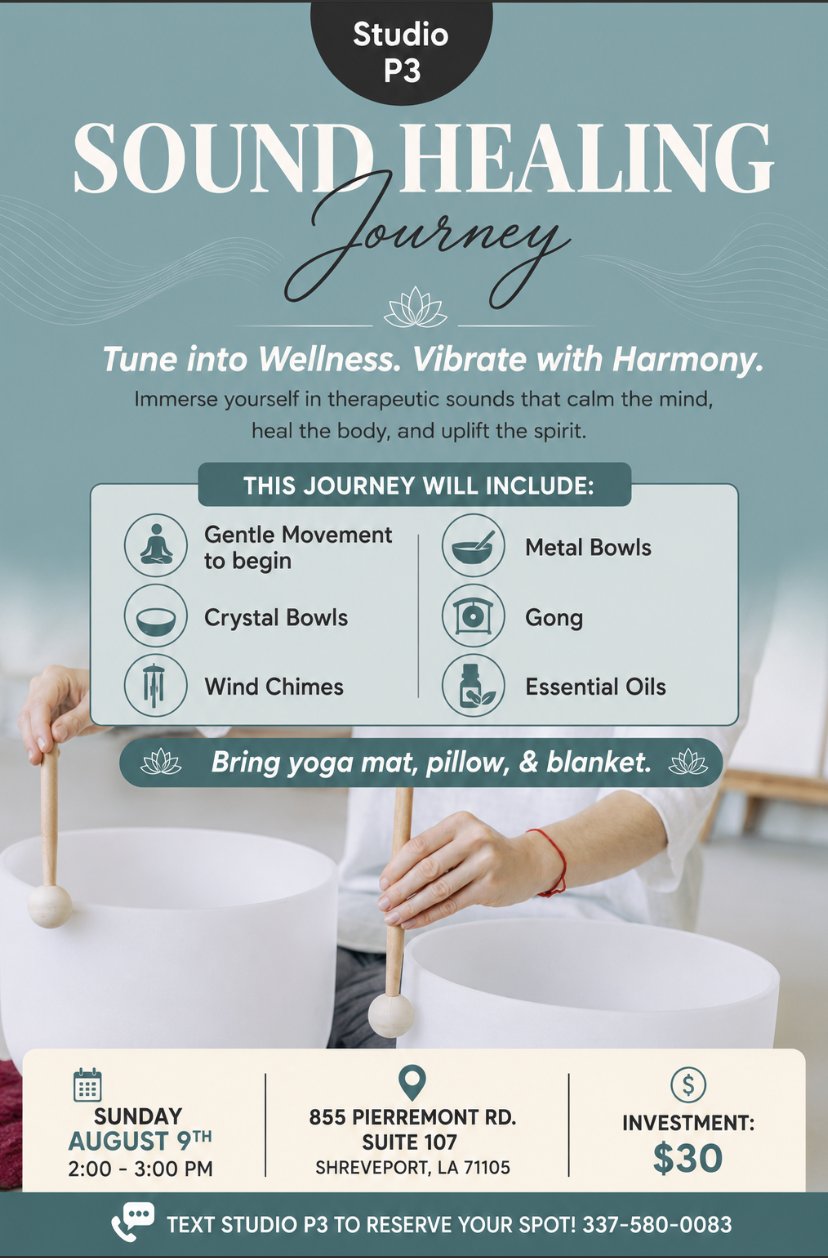 Sound Healing Journey at Studio P3 flyer